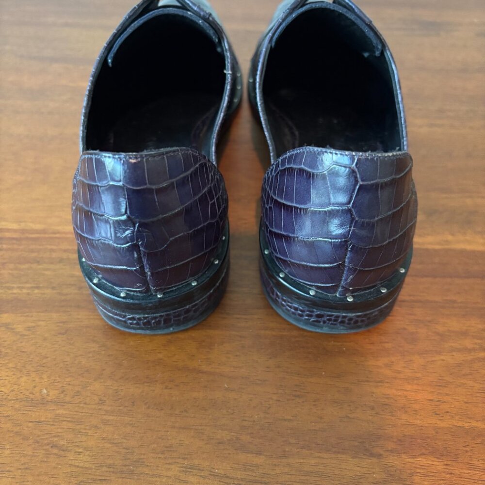 Freda Salvador Navy Leather D'Orsay Flats - Picture 3 of 5